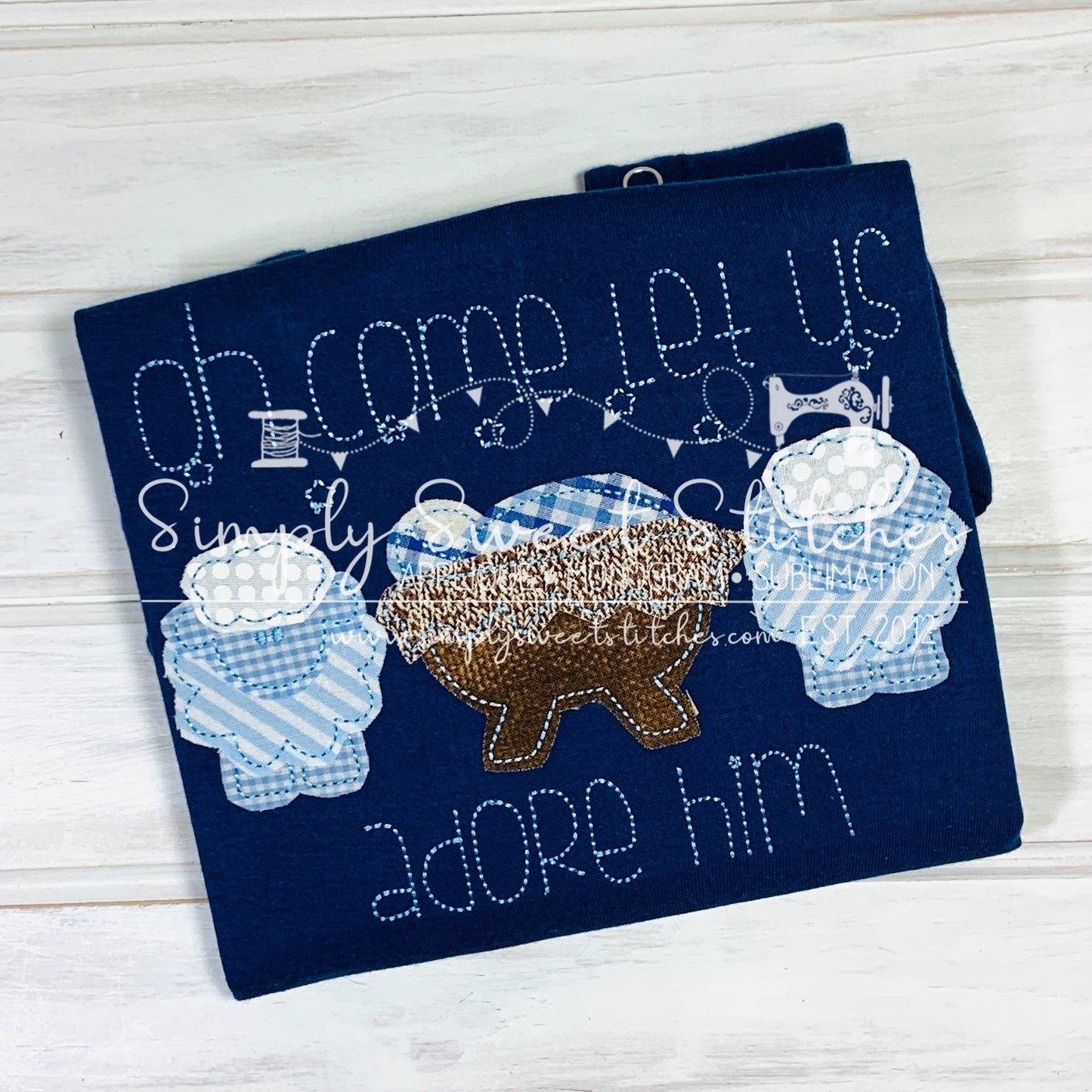 1901 - OH LET US ADORE HIM - SKETCH CHILD SHIRT