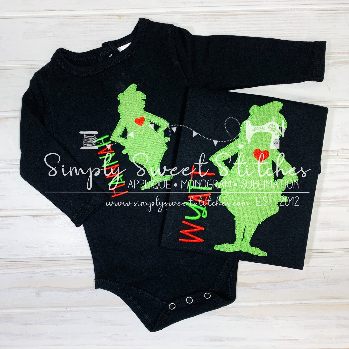 1907 - GRINCH FULL BODY - APPLIQUE CHILD SHIRT