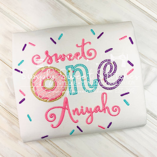 1802 - SWEET ONE BIRTHDAY - APPLIQUE CHILD SHIRT