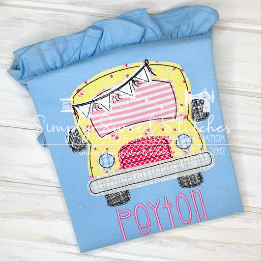 1782 - SCHOOL BUS - APPLIQUE CHILD SHIRT