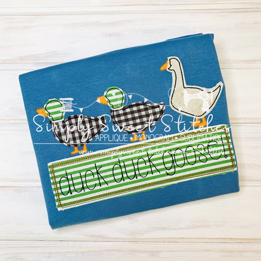 1775 - DUCK DUCK GOOSE - APPLIQUE CHILD SHIRT