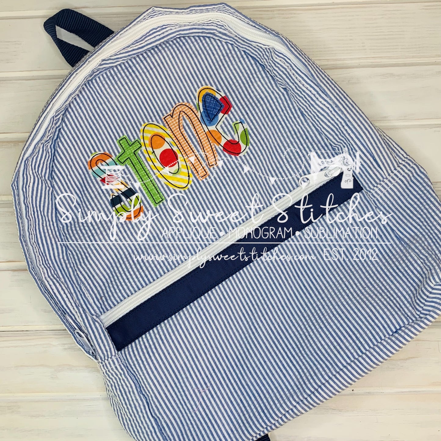 1132 - BOY NAME - APPLIQUE BACKPACK