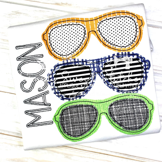 1620 - COOL DUDE SHADES - APPLIQUE CHILD SHIRT