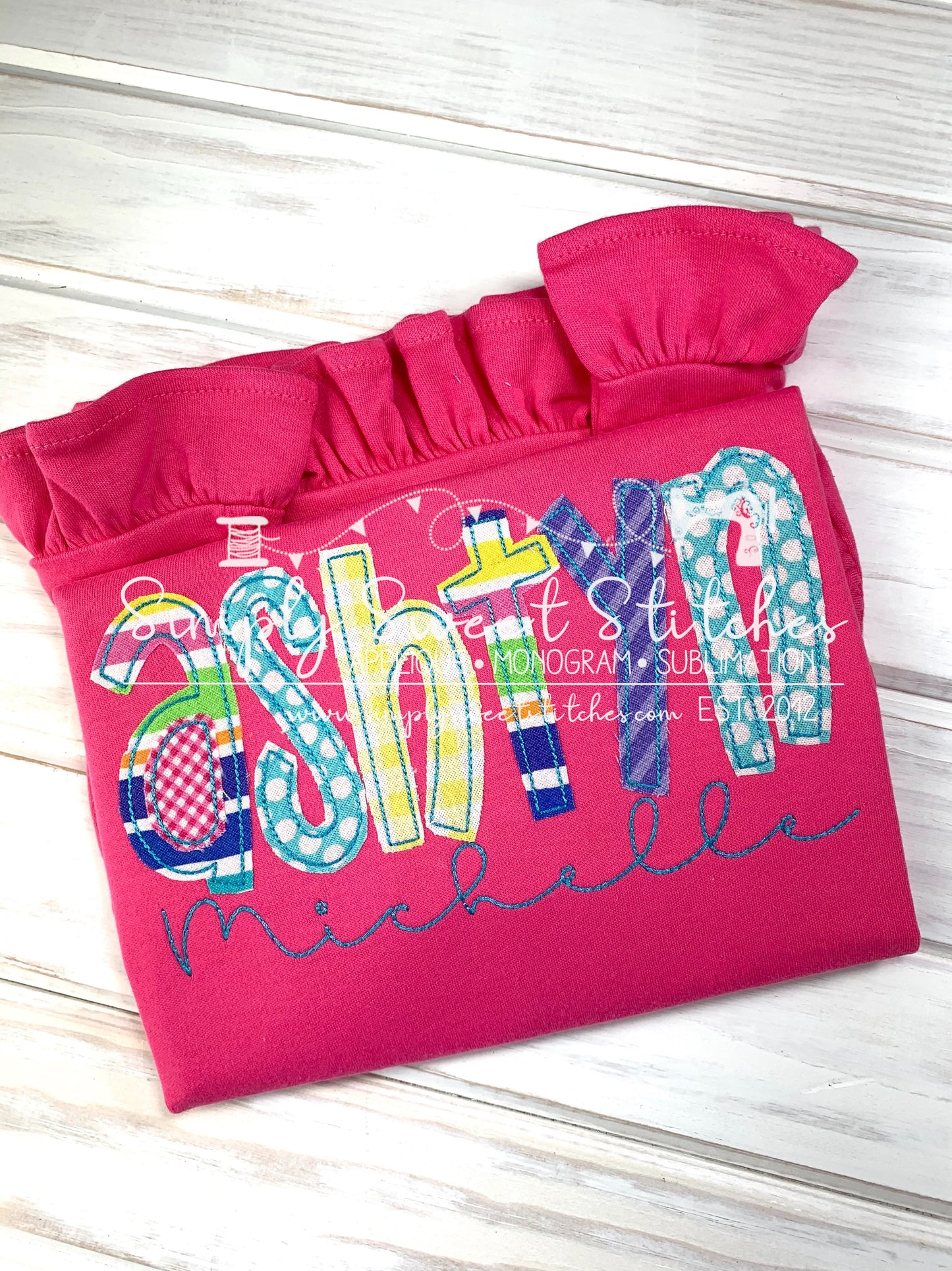 1128 - GIRL NAME - APPLIQUE CHILD SHIRT