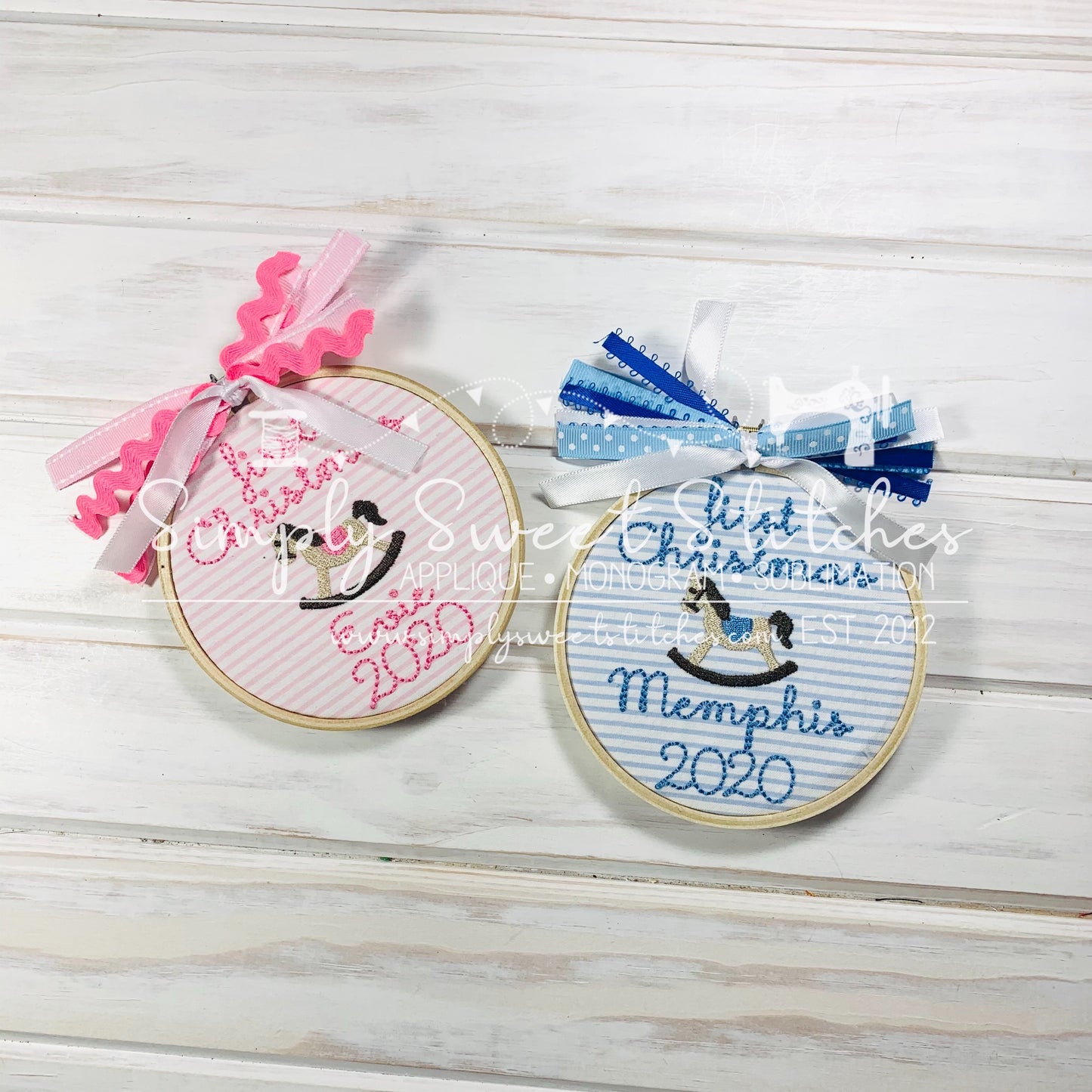1130 - BABY'S FIRST CHRISTMAS ROCKING HORSE - EMBROIDERY ORNAMENT