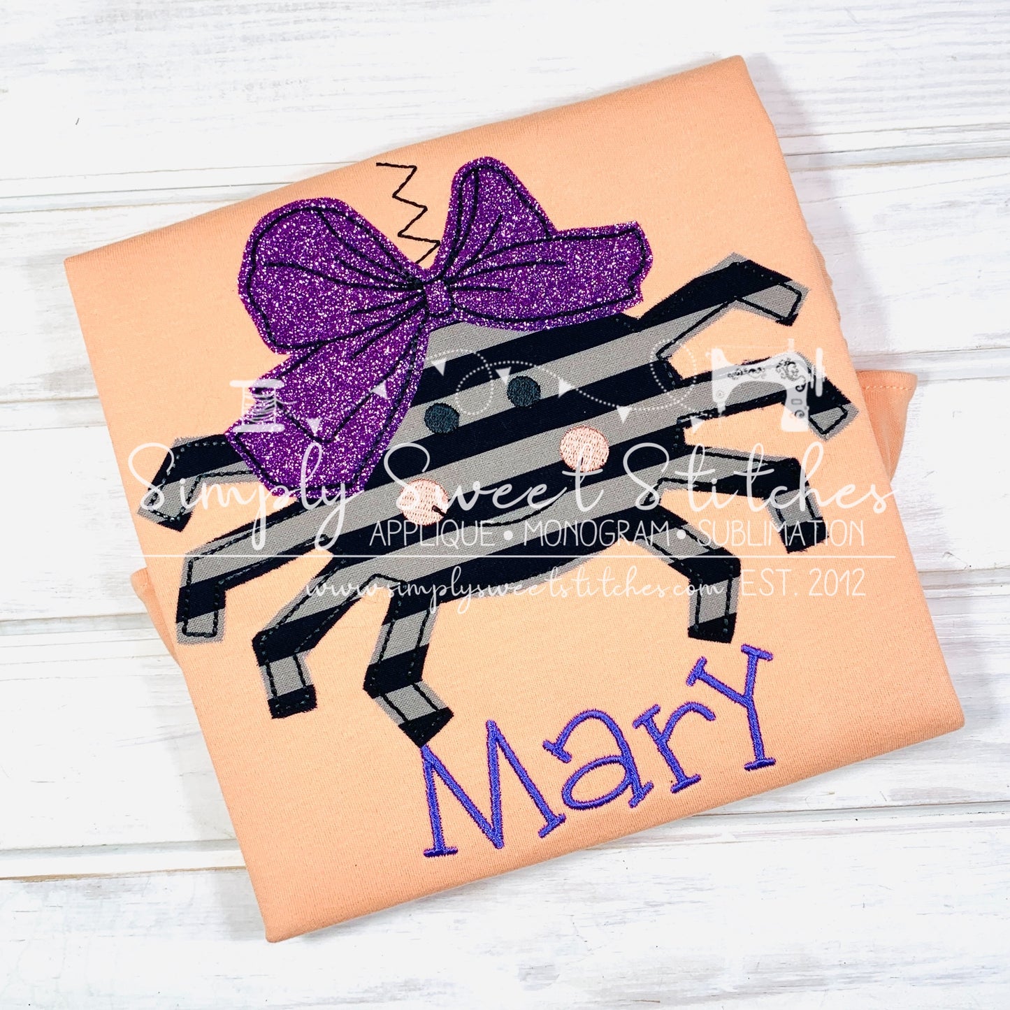 2134 - GIRL SPIDER - APPLIQUE CHILD SHIRT