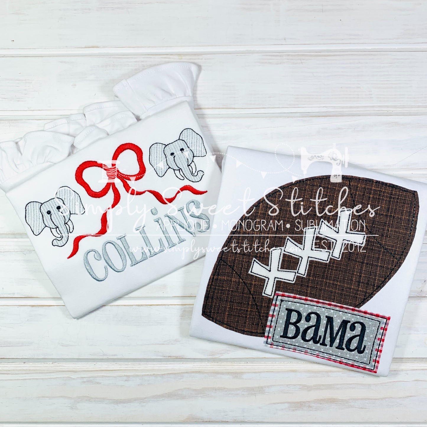 2119 - ELEPHANT WITH BOW SWAG - SKETCH CHILD SHIRT