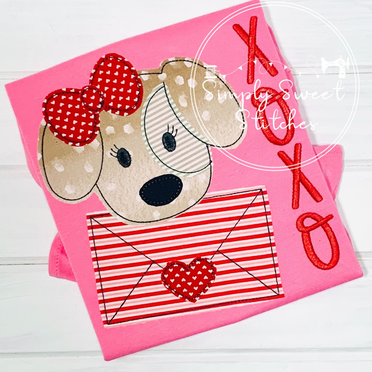 1947 - GIRL XOXO PUP - APPLIQUE CHILD SHIRT