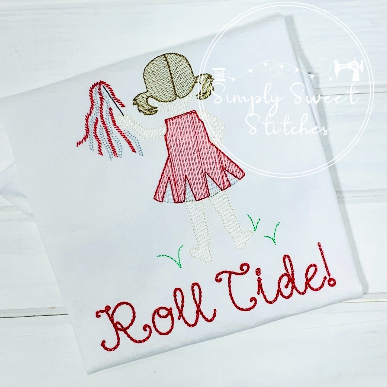 1779 - BAMA CHEERLEADER - SKETCH CHILD SHIRT