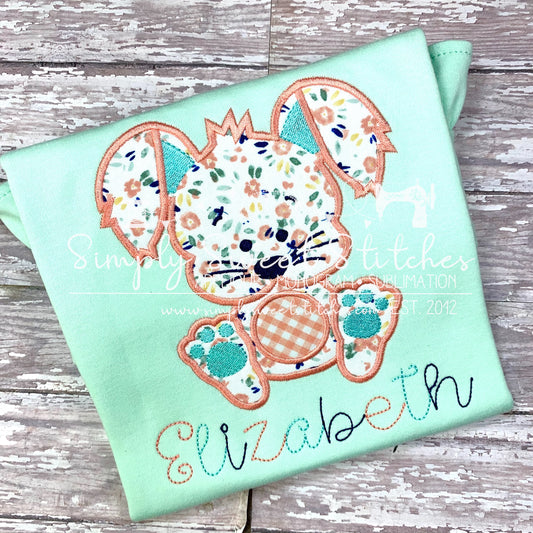 1518 - EASTER BUNNY BABY GIRL - APPLIQUE CHILD SHIRT