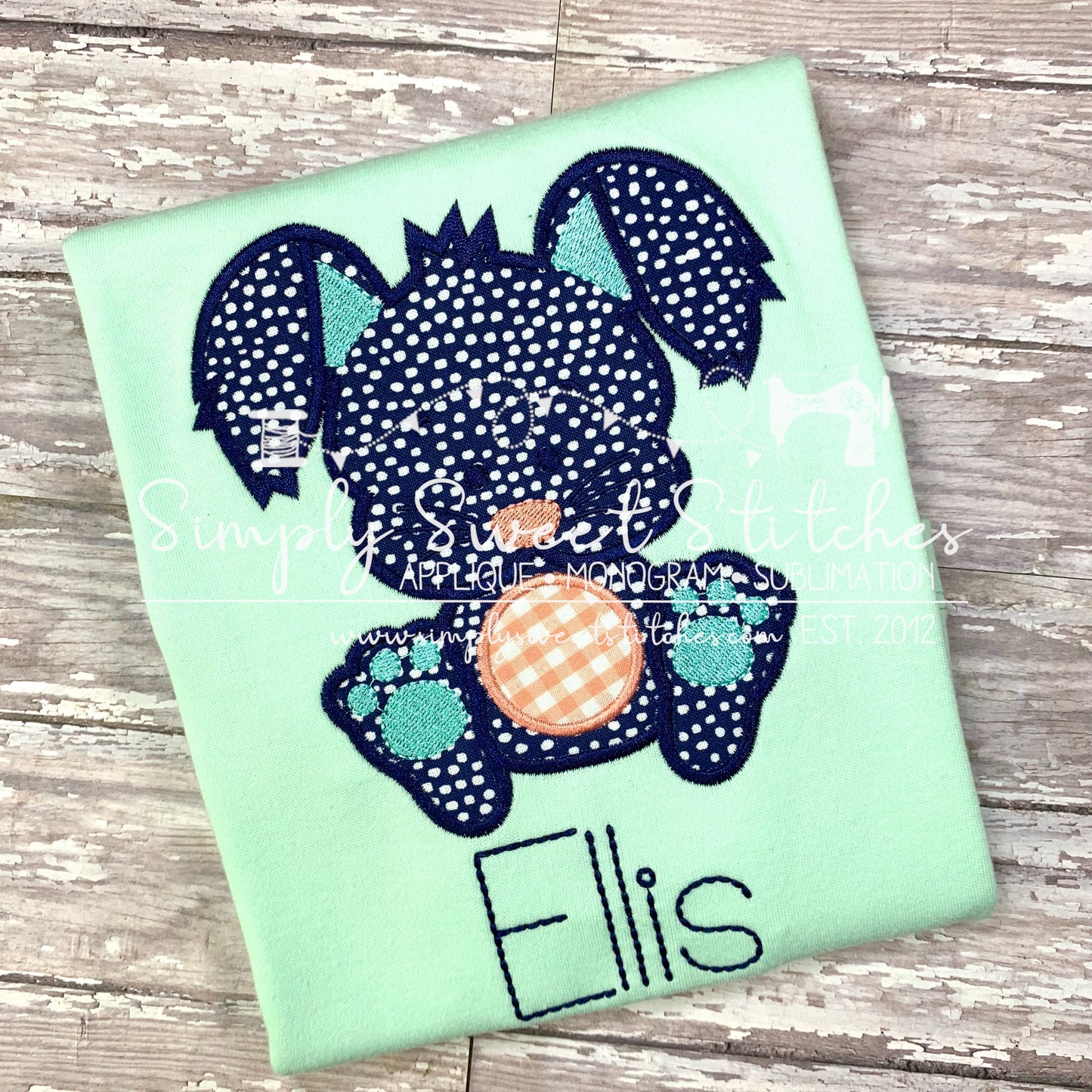 1519 - EASTER BUNNY BABY BOY - APPLIQUE CHILD SHIRT