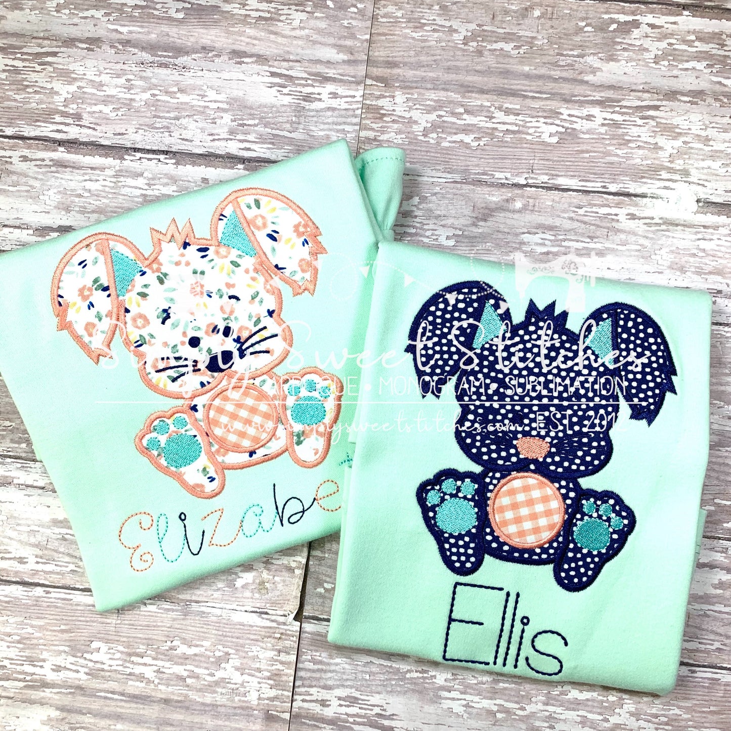 1518 - EASTER BUNNY BABY GIRL - APPLIQUE CHILD SHIRT
