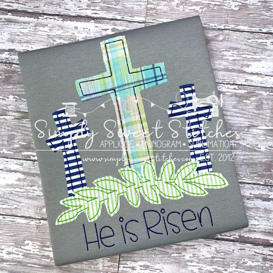 1522 - EASTER CROSS - APPLIQUE CHILD SHIRT