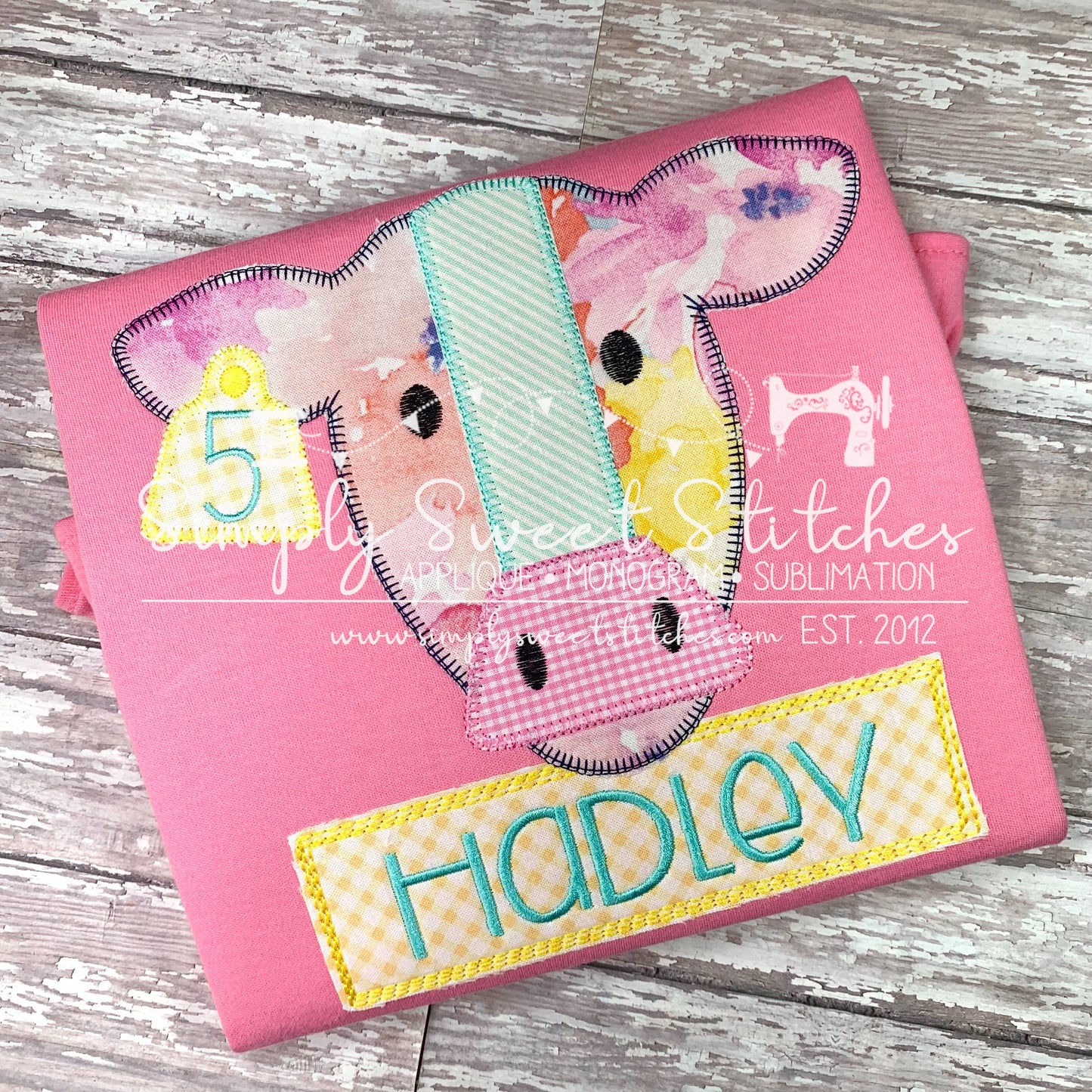 1030 - GIRL FARM COW - APPLIQUE CHILD SHIRT