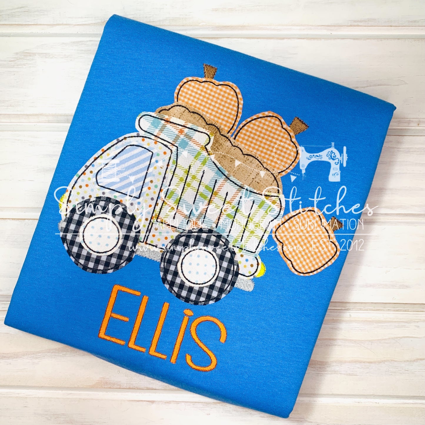 2700 - DUMP TRUCK WITH PUMPKINS APPLIQUE - CHILD SHIRT