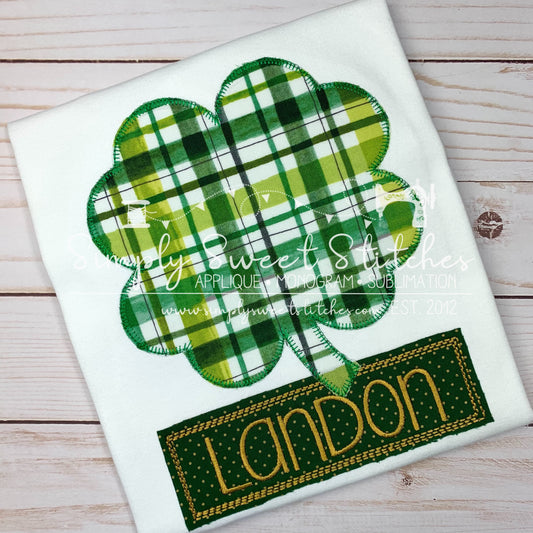 1332 - BOY SHAMROCK - APPLIQUE CHILD SHIRT