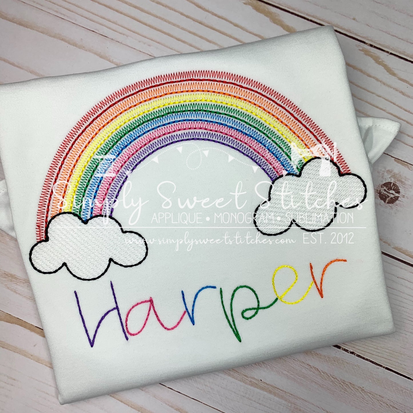 1378 - RAINBOW - APPLIQUE CHILD SHIRT