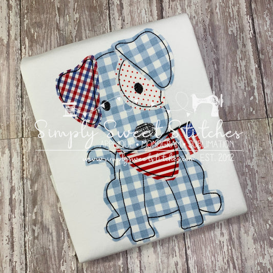 1613 - PATRIOTIC PUP - APPLIQUE CHILD SHIRT