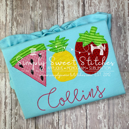 1628 - SUMMER FRUIT TRIO SALE - APPLIQUE CHILD SHIRT