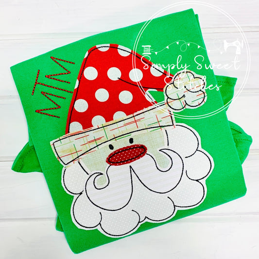 2194 - VINTAGE HAPPY SANTA - APPLIQUE CHILD SHIRT