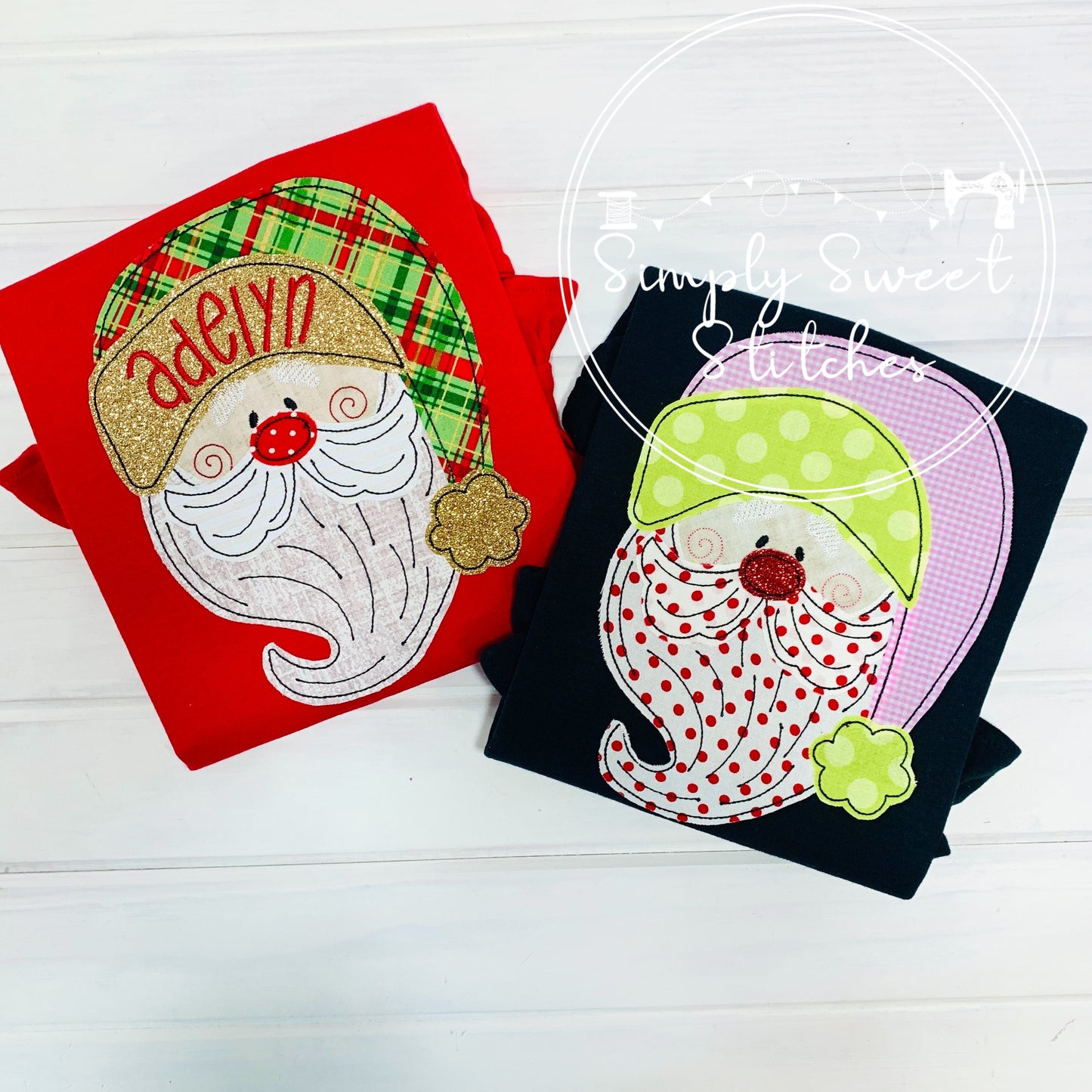 2192 - VINTAGE SLEEPY SANTA - APPLIQUE CHILD SHIRT