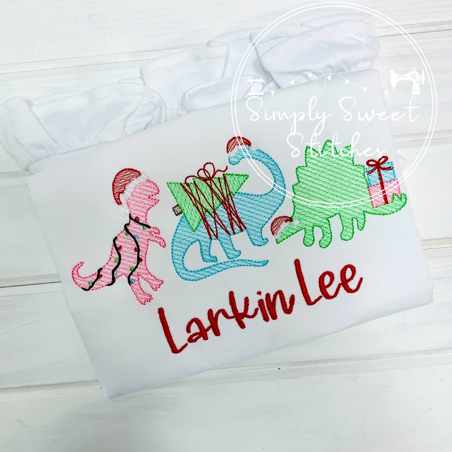 2164 - CHRISTMAS DINO - SKETCH CHILD SHIRT