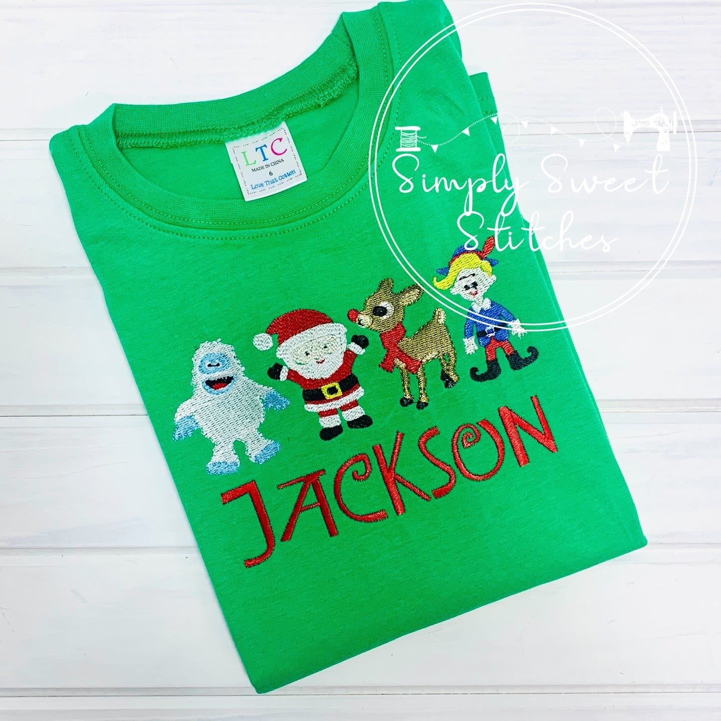 2205 - RUDOLPH CHARACTERS - APPLIQUE CHILD SHIRT