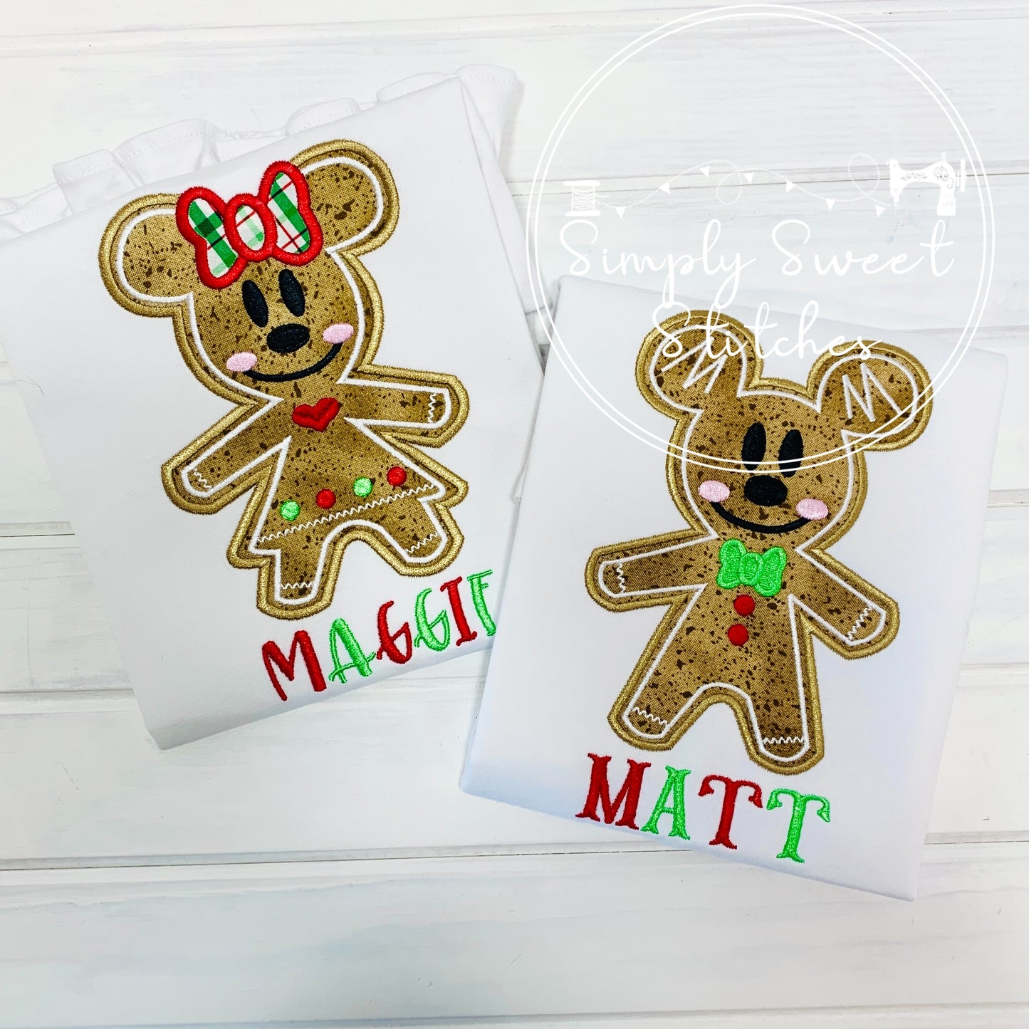2212 - DISNEY CHRISTMAS GINGERBREAD GIRL - APPLIQUE CHILD SHIRT