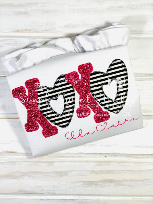 1275 - XOXO - APPLIQUE CHILD SHIRT