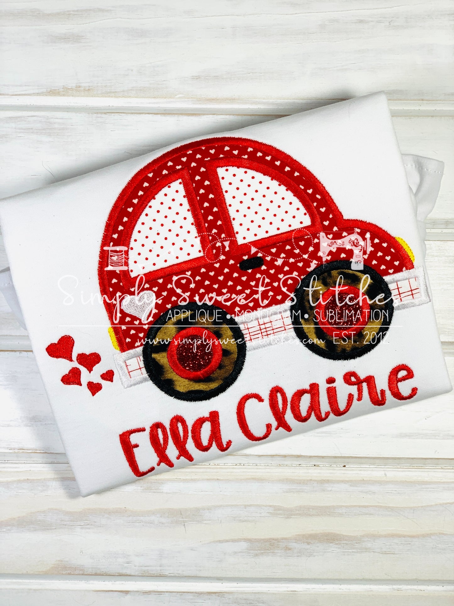 1270 - LOVE BUG CAR - APPLIQUE CHILD SHIRT