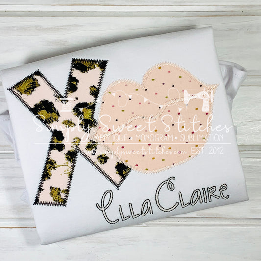 1935 - XO VALENTINE'S DAY - APPLIQUE CHILD SHIRT