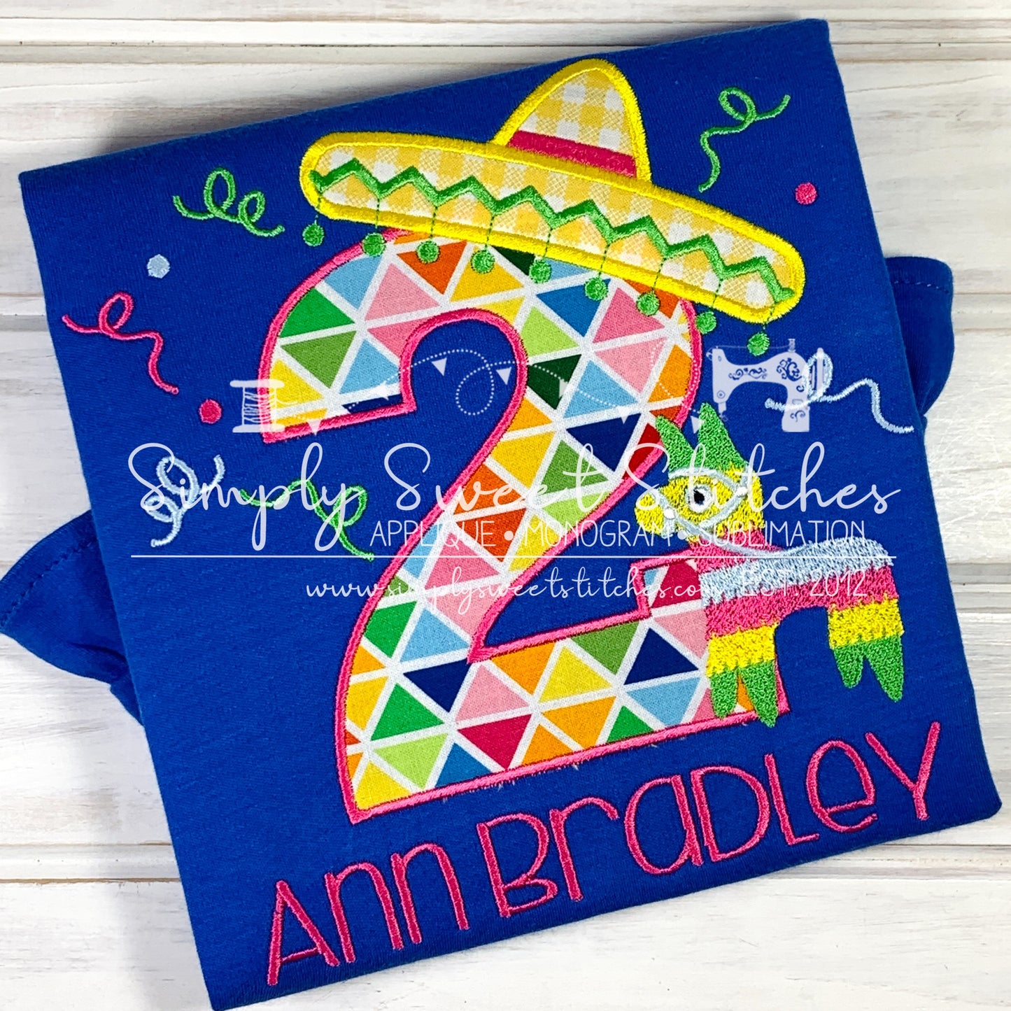 1336 - FIESTA BIRTHDAY NUMBER - APPLIQUE CHILD SHIRT