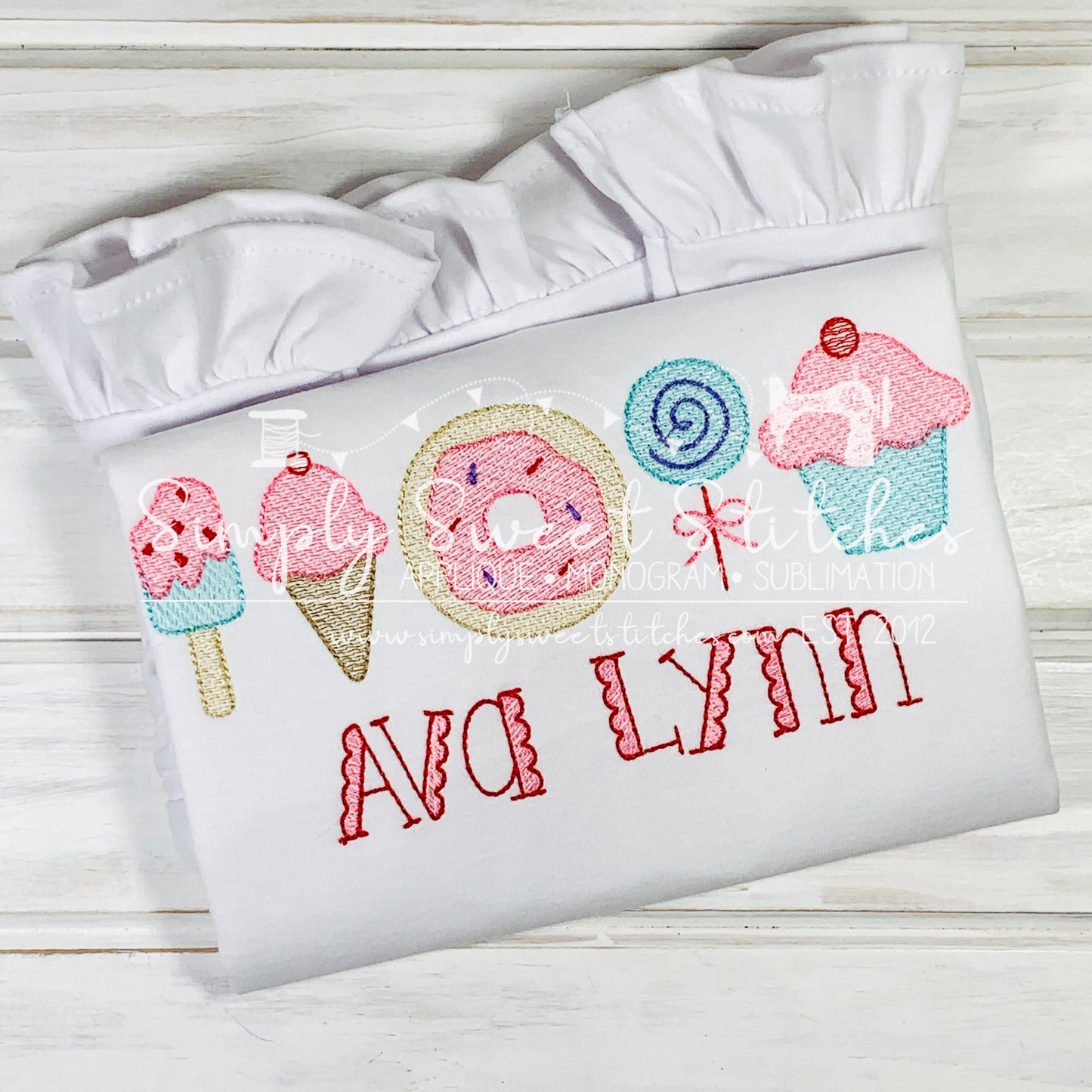 1763 - SWEET TREATS GIRL - SKETCH CHILD SHIRT