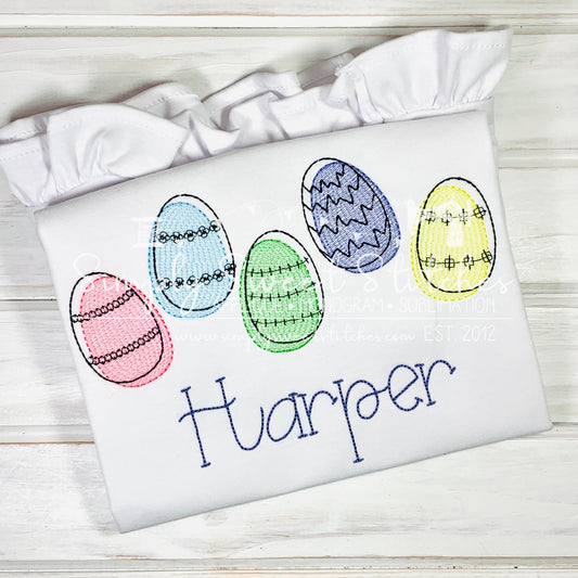 1552 - EASTER EGGS - SKETCH CHILD SHIRT