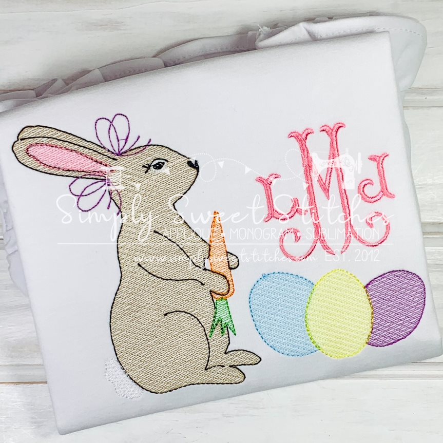 1550 - EASTER BUNNY WITH BASKET - SKETCH CHILD SHIRT