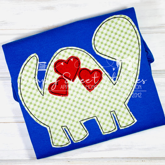1926 - DINOSAUR WITH HEARTS - APPLIQUE CHILD SHIRT