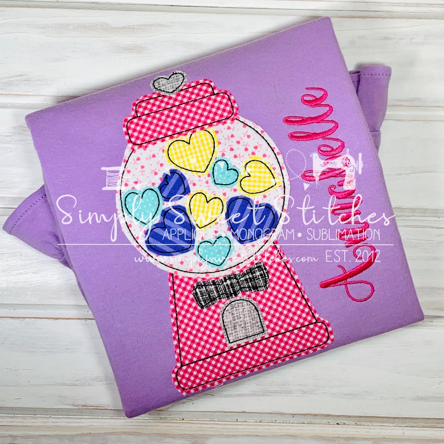 1949 - VALENTINE'S GUMBALL MACHINE - APPLIQUE CHILD SHIRT