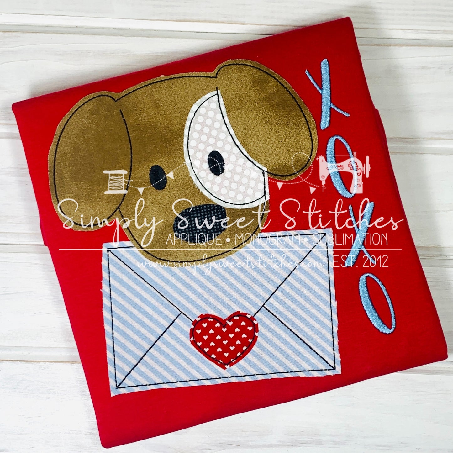 1948 - BOY DOG LETTER - APPLIQUE CHILD SHIRT
