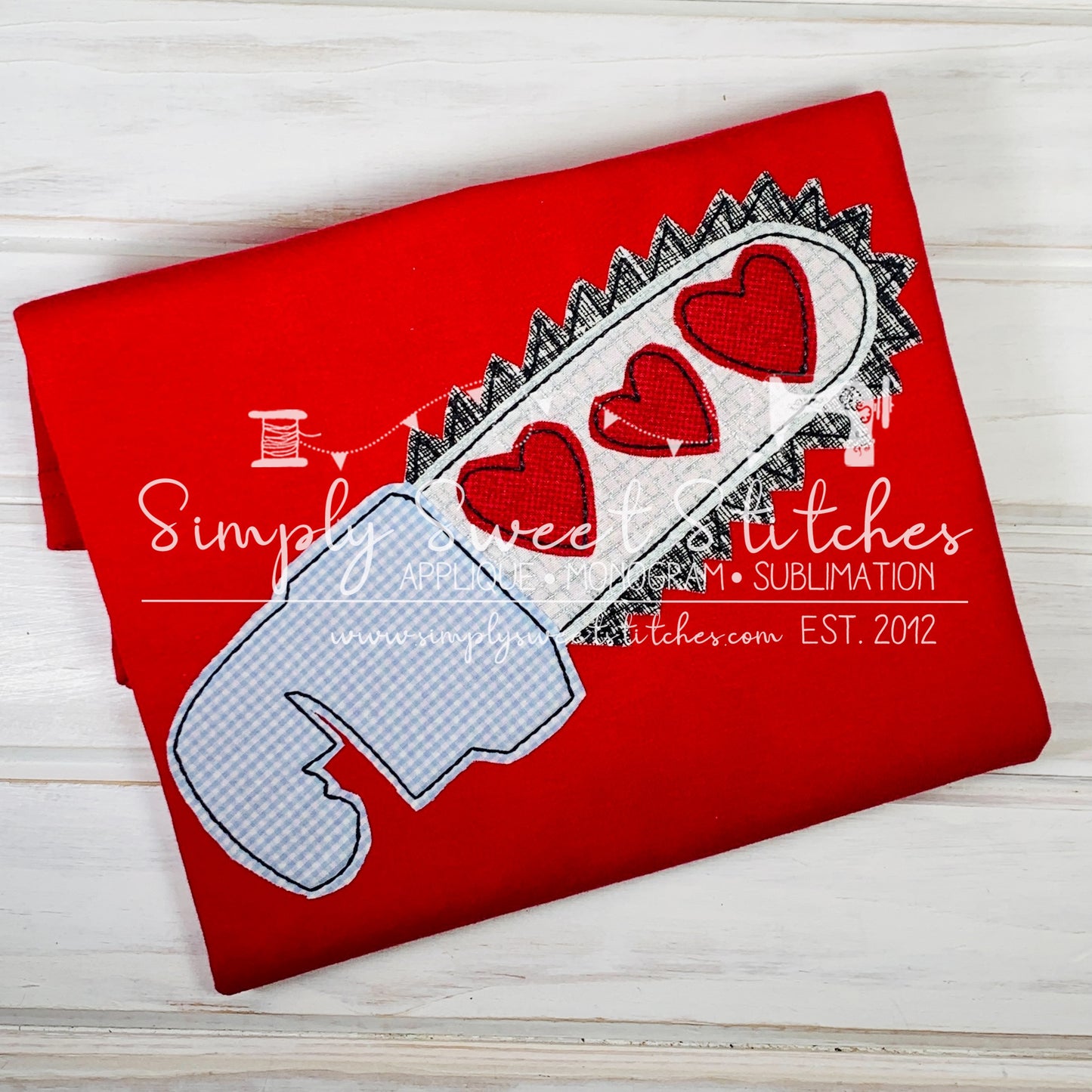1946 - VALENTINE CHAIN SAW - APPLIQUE CHILD SHIRT
