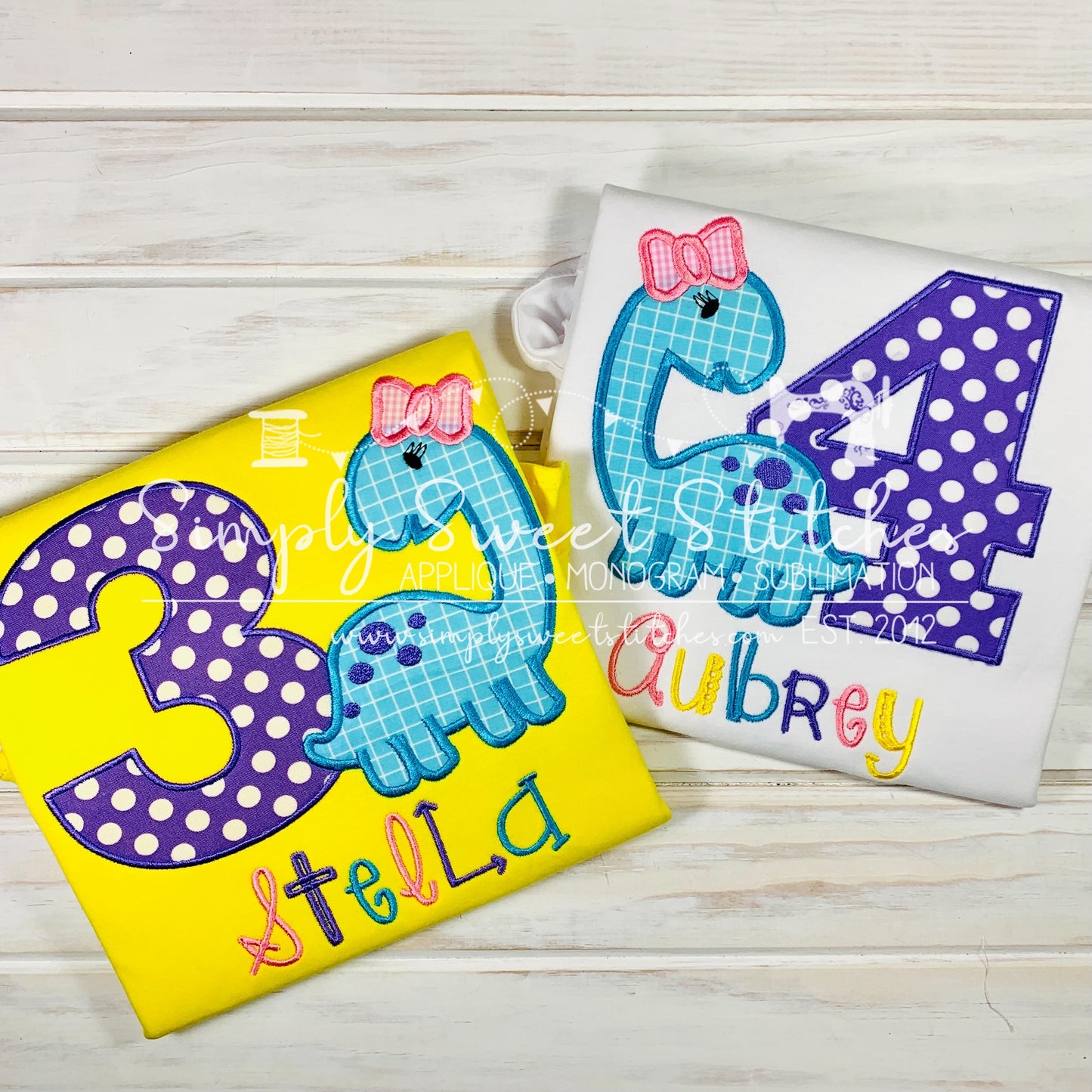 1973 - DINOSAUR BIRTHDAY NUMBER - APPLIQUE CHILD SHIRT