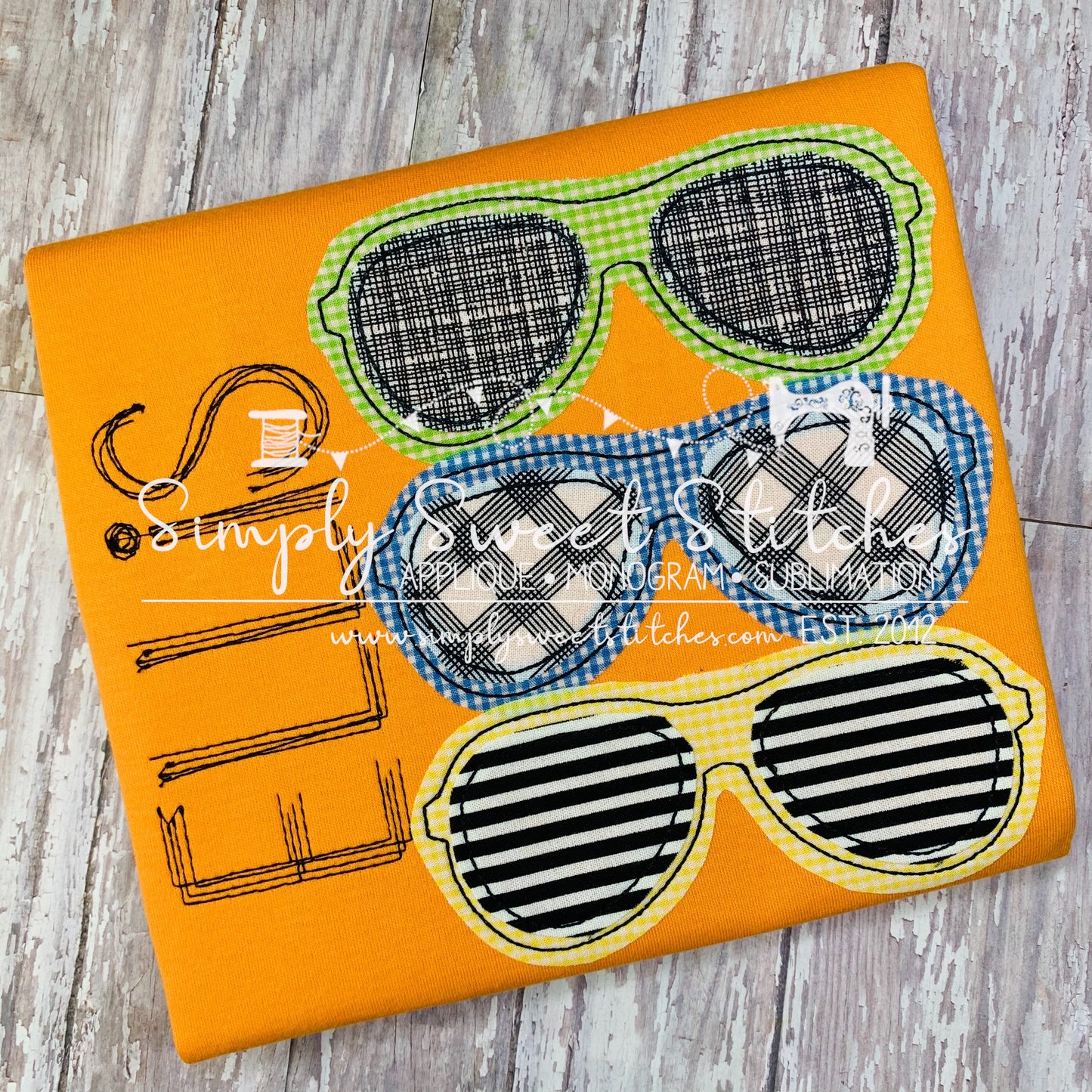 1620 - COOL DUDE SHADES - APPLIQUE CHILD SHIRT