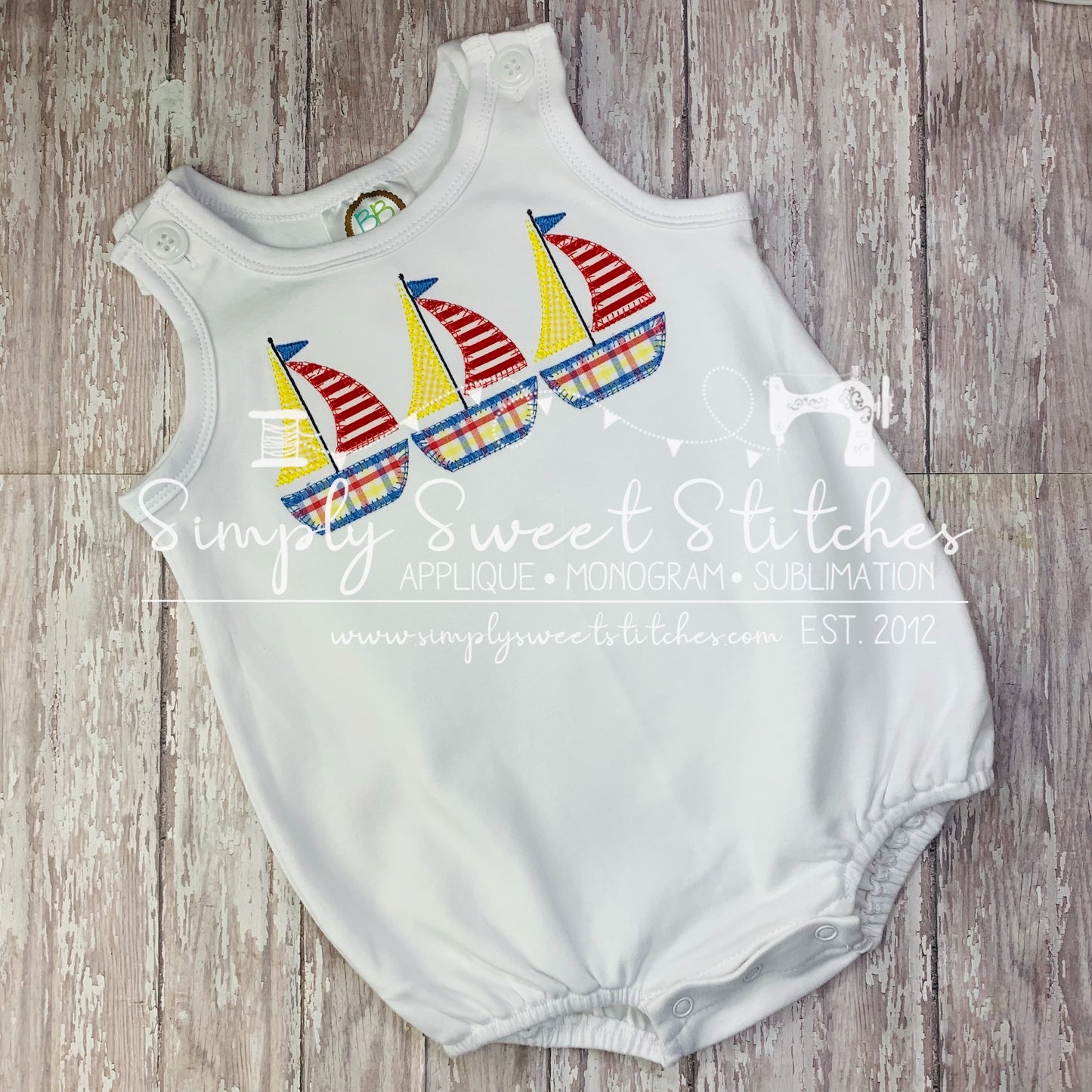 1349 - SAILBOAT TRIO - APPLIQUE CHILD SHIRT