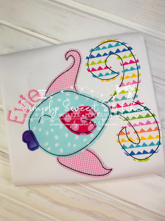 1668 - SUMMER FISH - APPLIQUE CHILD SHIRT