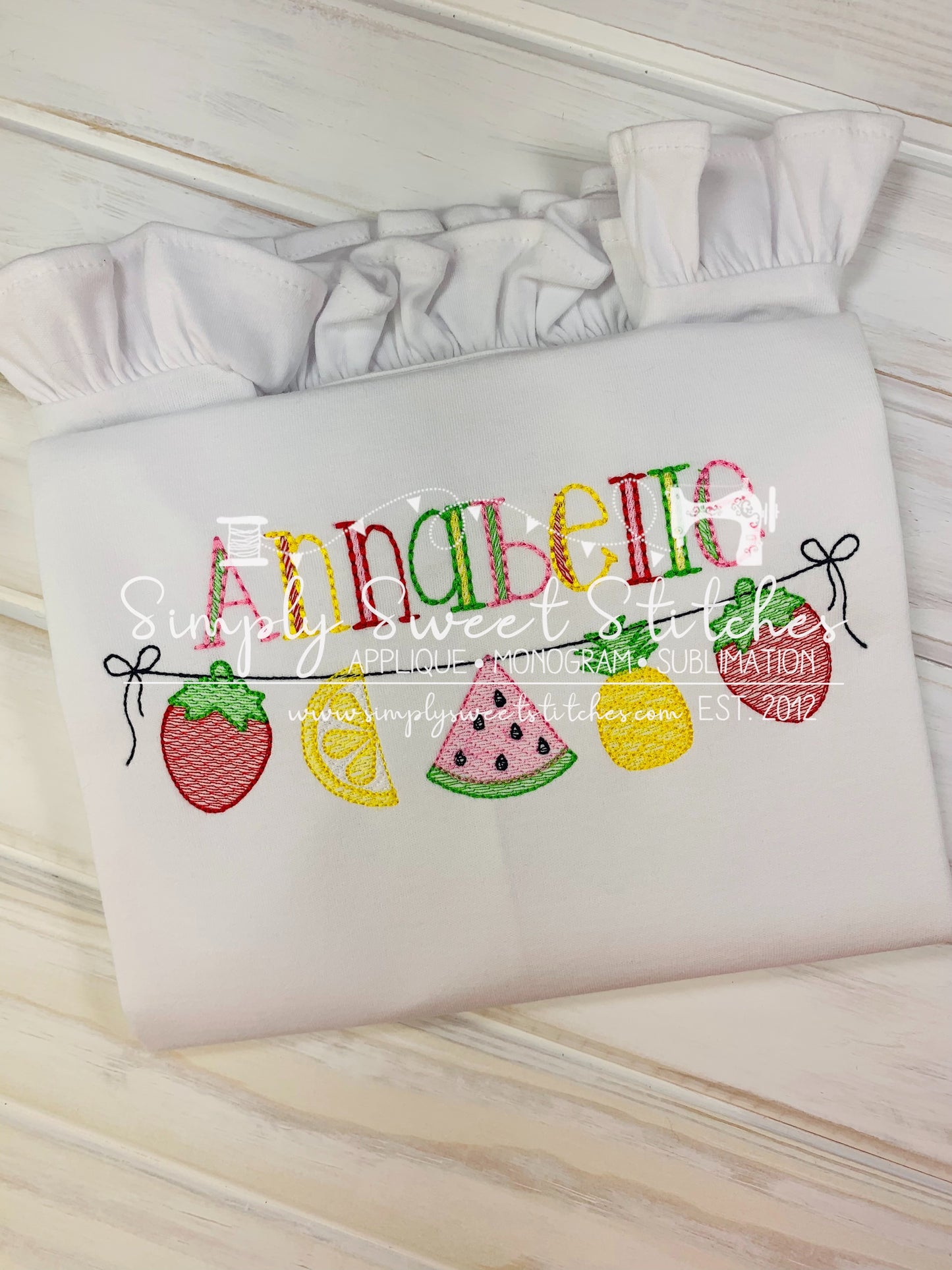 1671 - SUMMER FRUIT BUNTING - SKETCH CHILD SHIRT