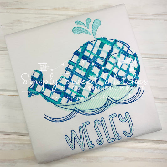 1730 - WHALE - APPLIQUE CHILD SHIRT