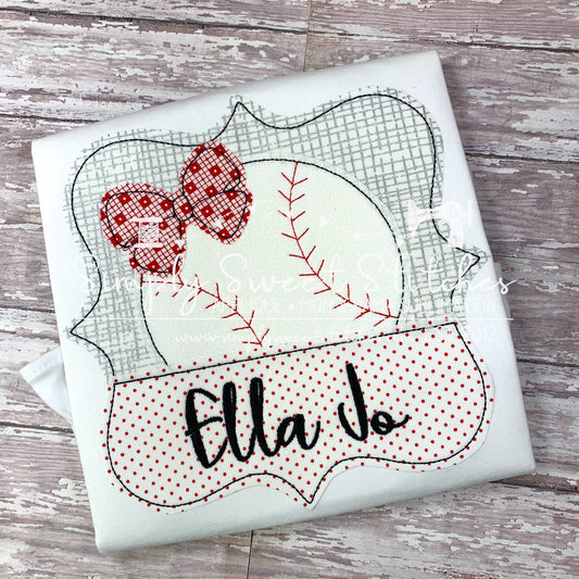 1579 - BASEBALL SISTER PATCH - APPLIQUE CHILD SHIRT