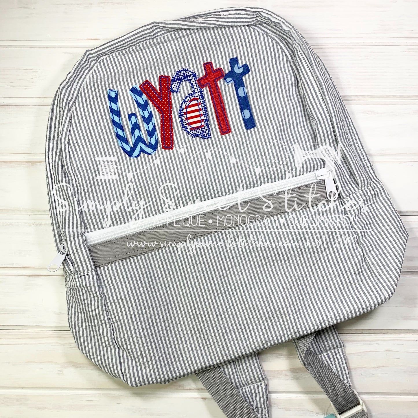 1132 - BOY NAME - APPLIQUE BACKPACK