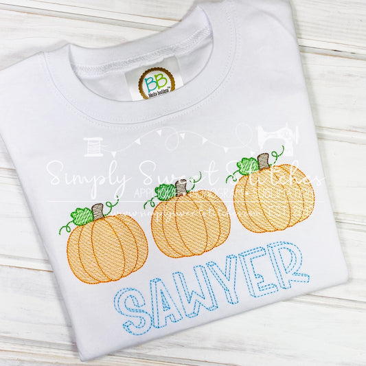 1827 - PUMPKIN TRIO - SKETCH CHILD SHIRT