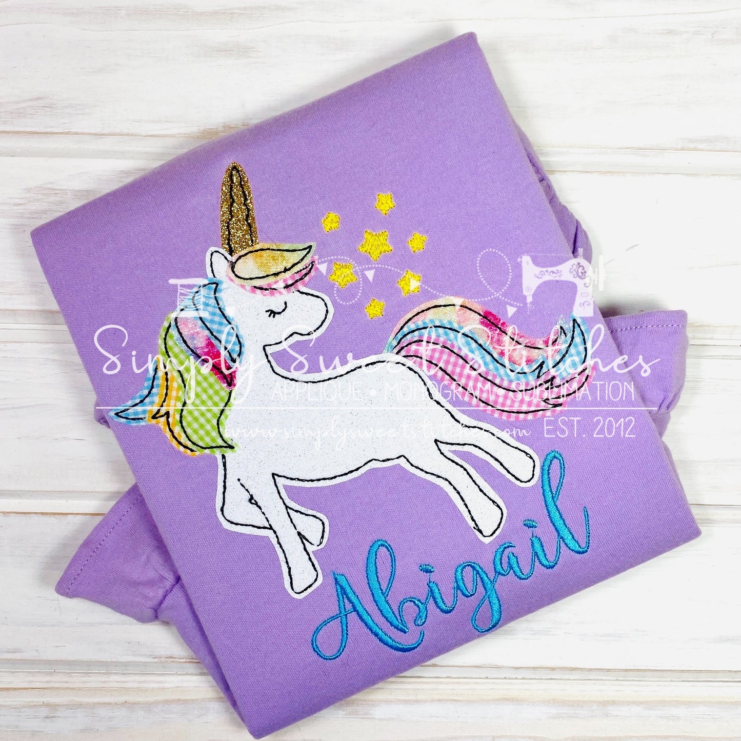 1701 - FANCY UNICORN - APPLIQUE CHILD SHIRT