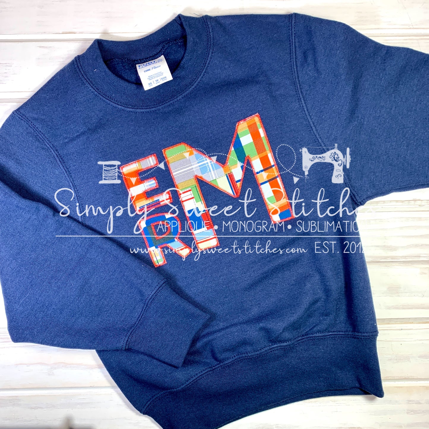 1970 - STACKED MONOGRAM - EMBROIDERY CHILD SWEATSHIRT